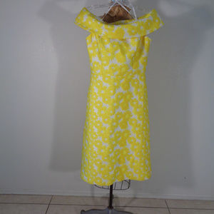 CALVIN KLEIN 1950'S YELLOW DAFFODIL ALINE DRESS